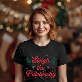 Schlagt das Patriarchat Feministisches Weihnachten T-Shirt