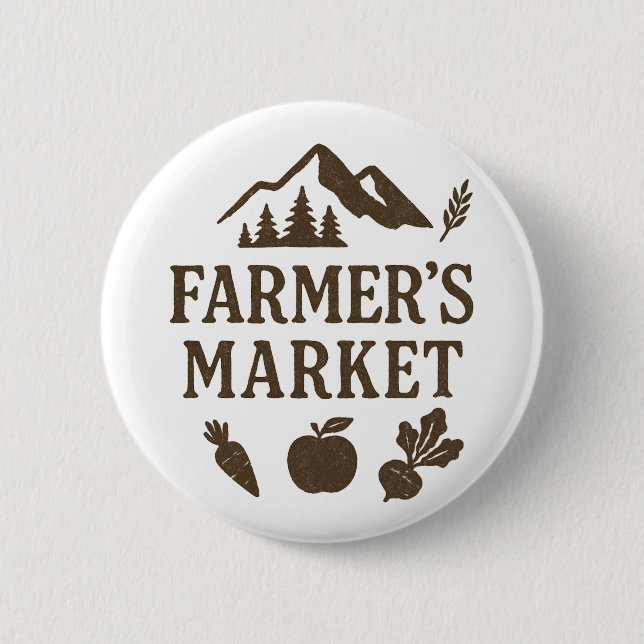 Schlägt Karotte Apfel Bauernmarkt Button (Vorderseite)