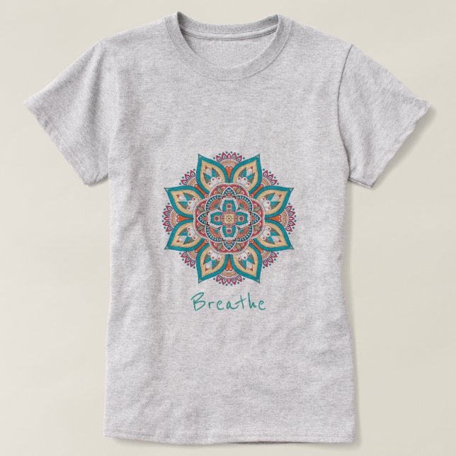 Schlagwort mit Mandala-Design T-Shirt (Design vorne)