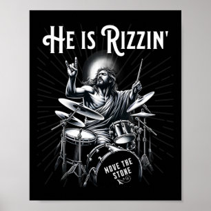 Schlagzeug Drum Funny Rizz Er Rizzin Jesus Drum Poster