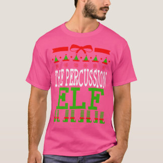 Schlagzeug Elf Funny Matching Marching Band Christ T-Shirt