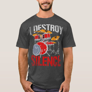 Schlagzeug I zerstört Stille Retro Trommeln T-Shirt