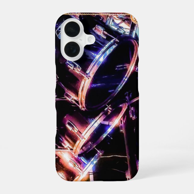 Schlagzeug iPhone 16 Hülle (Rückseite)