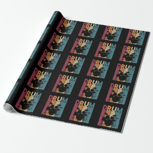 Schlagzeug-Set Vintage Rockmusik Retro Schlagzeuge Geschenkpapier