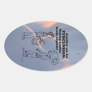 Schlagzeug Zombie Explode Oval Sticker