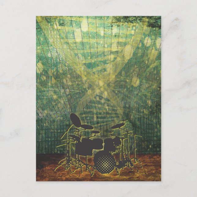 Schlagzeugelgrunge mit 1b postkarte (Vorderseite)