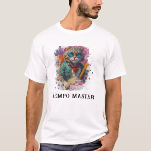 *~* Schlagzeuger Cool Cat AP91 DRUMMER Blau T-Shirt