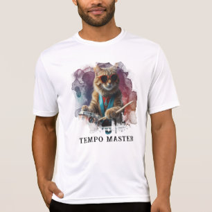 *~* Schlagzeuger Coole Katze DRUMMER Türkis AP91 T-Shirt