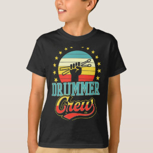 Schlagzeuger-Crew Lustiger Trendiger Retro Vintage T-Shirt