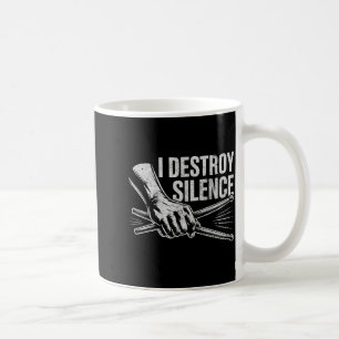 Schlagzeuger Drummer I Destroy Silence Drumming L Kaffeetasse