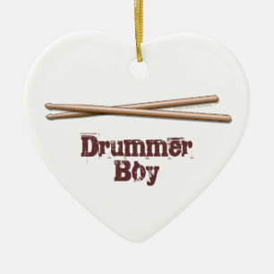 Schlagzeuger-Jungen-Drumsticks-kundengerechte Keramik Ornament