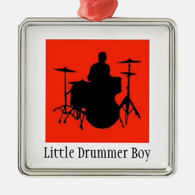 SCHLAGZEUGER-JUNGEN-Verzierung Silbernes Ornament (Vorne)