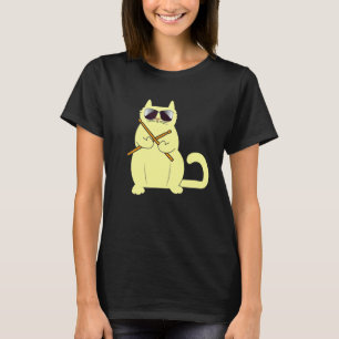 Schlagzeuger Kitty Katze Musiker Instrumentalist T-Shirt