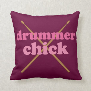 Schlagzeuger-Küken-Musik-Zitat-Wurfs-Kissen Kissen