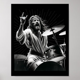 Schlagzeuger Rock Jesus Schlagzeug Poster