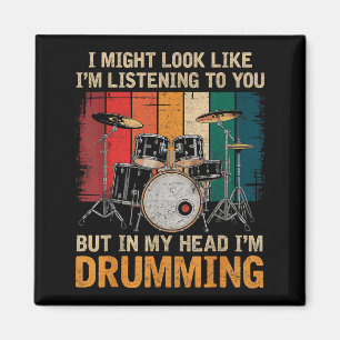 Schlagzeuger Trommelt Für Drum-Set-Liebhaber Drumm Magnet