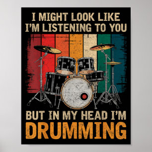 Schlagzeuger Trommelt Für Drumset Liebhaber Drumme Poster