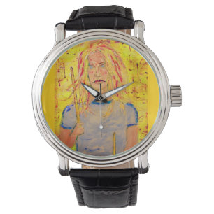 Schlagzeugermädchenfelsen Armbanduhr