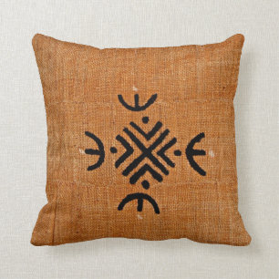 Schlamm-Stoffmuster des Afroamerikaners braunes Kissen