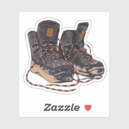 Schlammige Wanderstiefel Grafik Outdoor-Abenteuer Aufkleber