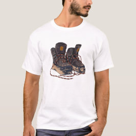 Schlammige Wanderstiefel Grafik Outdoor-Abenteuer T-Shirt