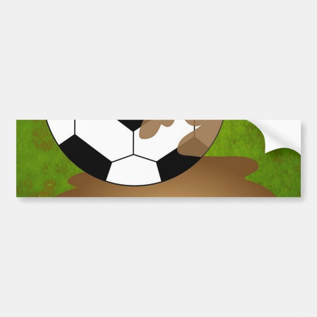 Schlammiger Fußball Autoaufkleber (Vorne)