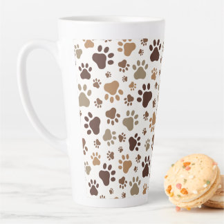 Schlammiger Pfotenabdruck Latte Tasse