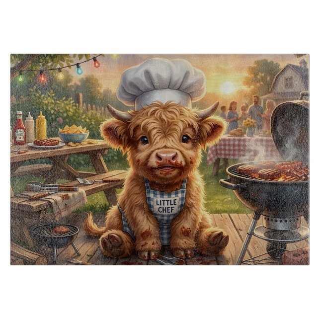 Schlammiges Grillen Highland-Rind Schneidebrett (Vorderseite)
