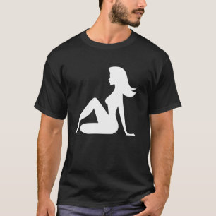 Schlammlappen-Mädchen-Silhouette Lustiges Auto-Ges T-Shirt