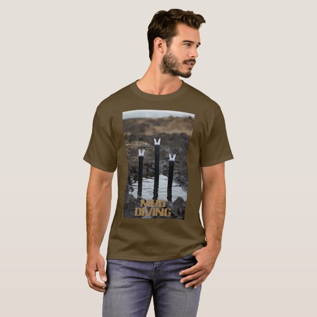 Schlammtauchen Männer braunes T-Shirt (Vorne ganz)