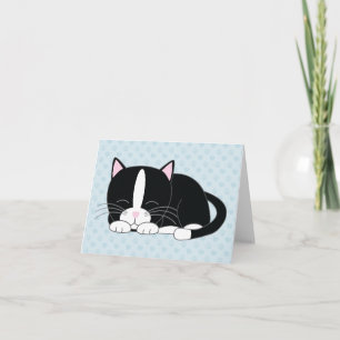 Schlampe Kitty {Tuxedo Cat} Klappt Danksagungen Dankeskarte