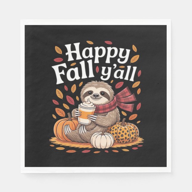 Schlampe mit Kürbisgewürz fröhlicher Herbst Serviette (Vorderseite)