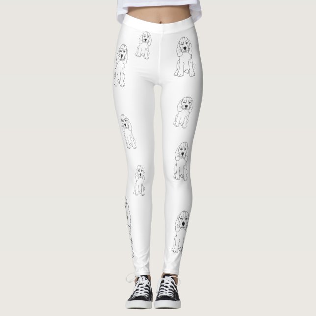 Schlampenhund, linear Zeichnend Leggings (Vorderseite)