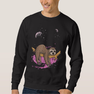 Schlampenschläfer, die sich an Weltraumtier halten Sweatshirt
