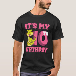 Schlange 10. Geburtstag Reptile Lover Wildlife Sch T-Shirt