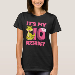 Schlange 10. Geburtstag Reptile Lover Wildlife Sch T-Shirt
