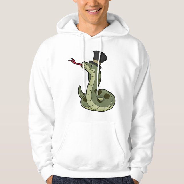 Schlange als Gentleman & Hat Hoodie (Vorderseite)