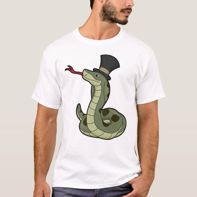 Schlange als Gentleman & Hat T-Shirt (Vorderseite)