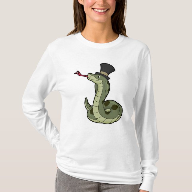 Schlange als Gentleman & Hat T-Shirt (Vorderseite)