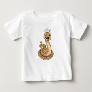 Schlange als Koch mit Koch Hut Baby T-shirt