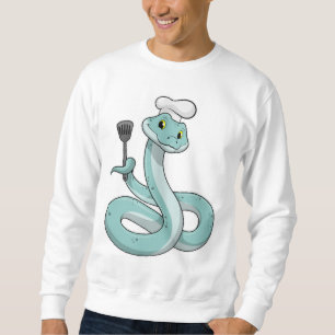 Schlange als Koch mit Koch Hut Sweatshirt