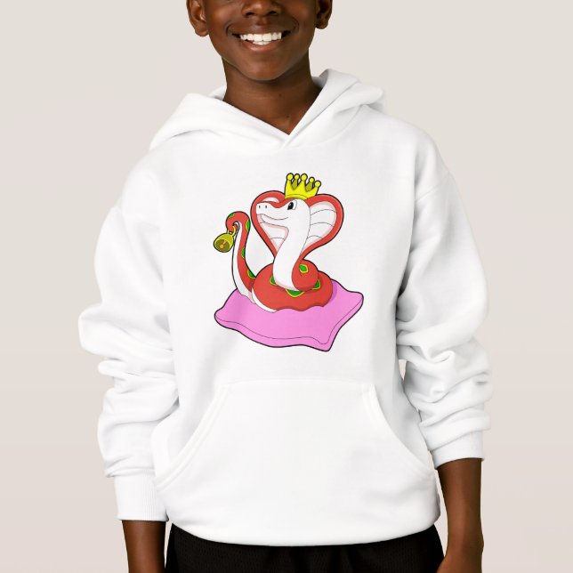 Schlange als König mit Krone Hoodie (Vorderseite)