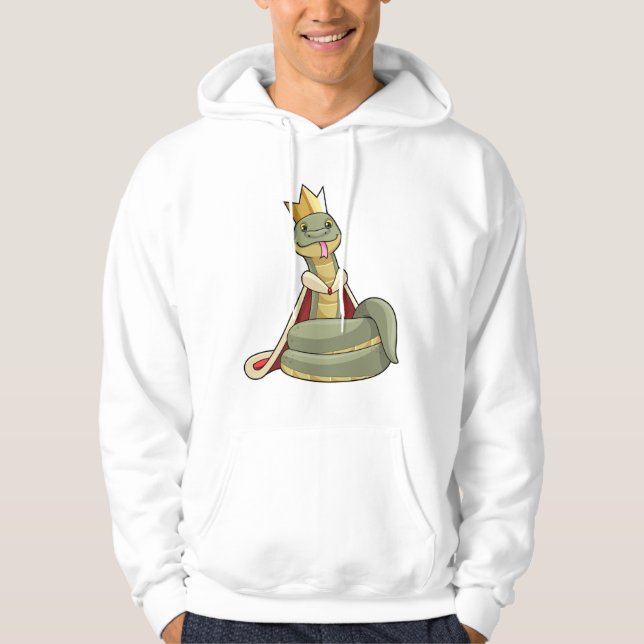 Schlange als König mit Krone Hoodie (Vorderseite)