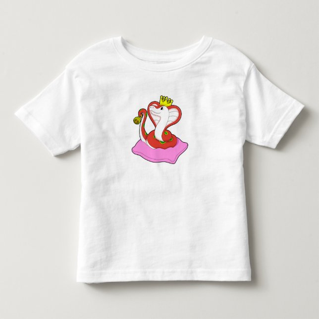 Schlange als König mit Krone Kleinkind T-shirt (Vorderseite)