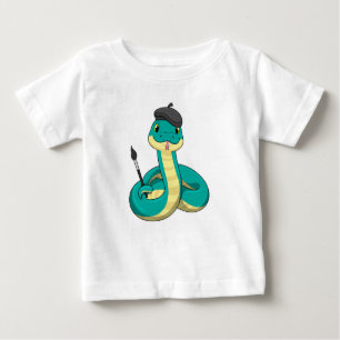 Schlange als Maler mit Pinsel Baby T-shirt
