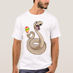 Schlange als Musiker mit Maracas T-Shirt