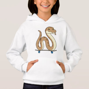 Schlange als Skater mit Skateboard Hoodie