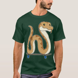 Schlange als Skater mit Skateboard T-Shirt
