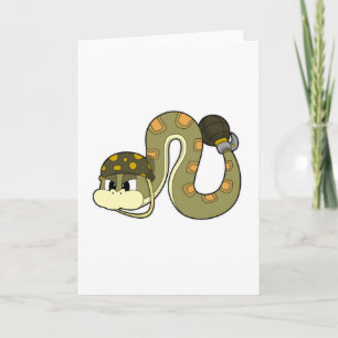 Schlange als Soldat mit Waffe Karte