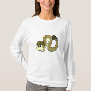 Schlange als Soldat mit Waffen T-Shirt